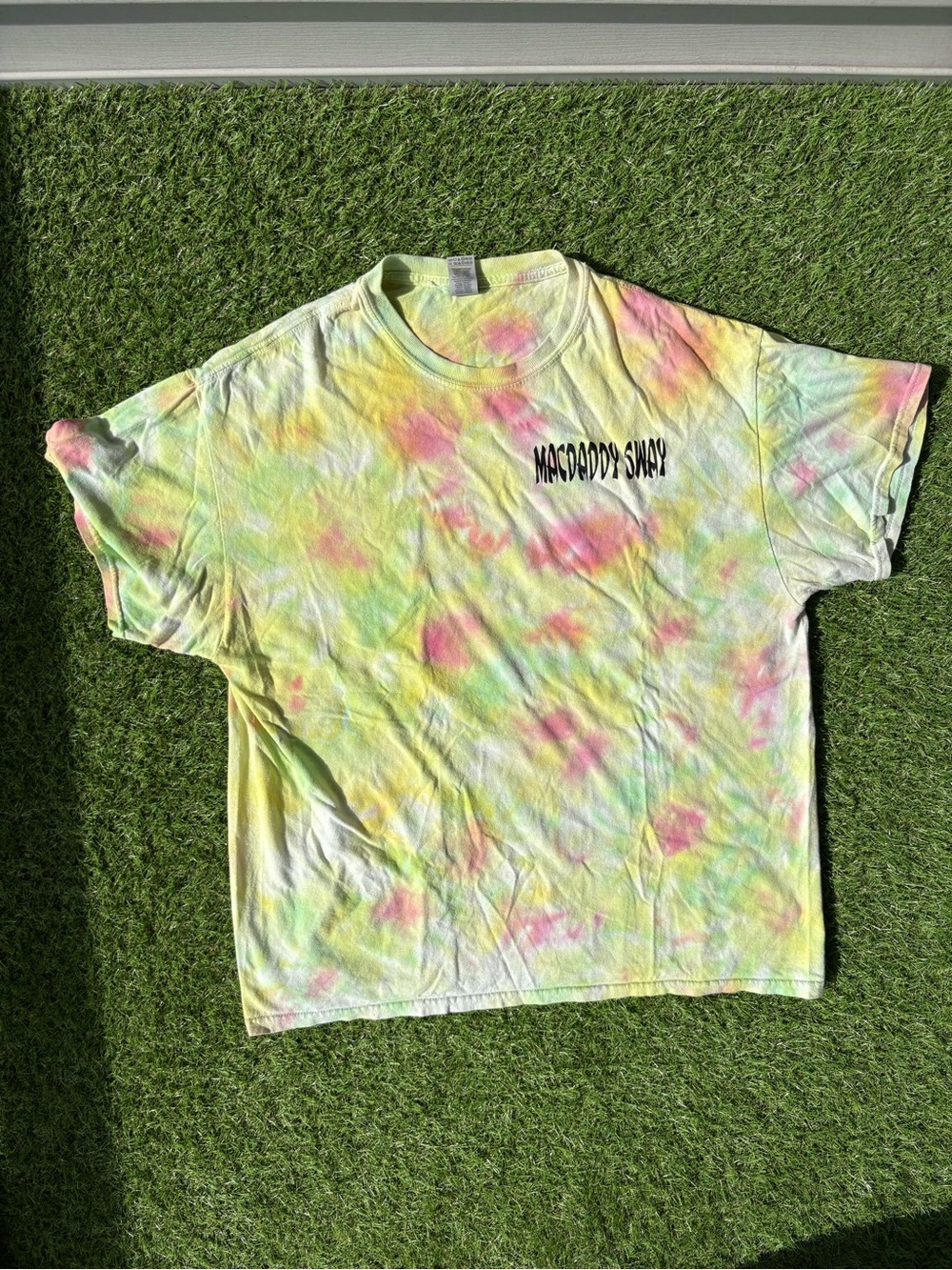 Pastel Tie-Dye Crew Tee in Yellow, Pink & Mint